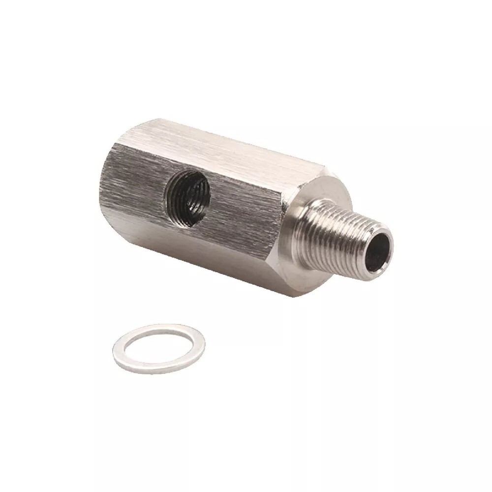 1/8 NPT Oil Pressure Sensor Tee Adapter for Turbo Feed Line and Gauge