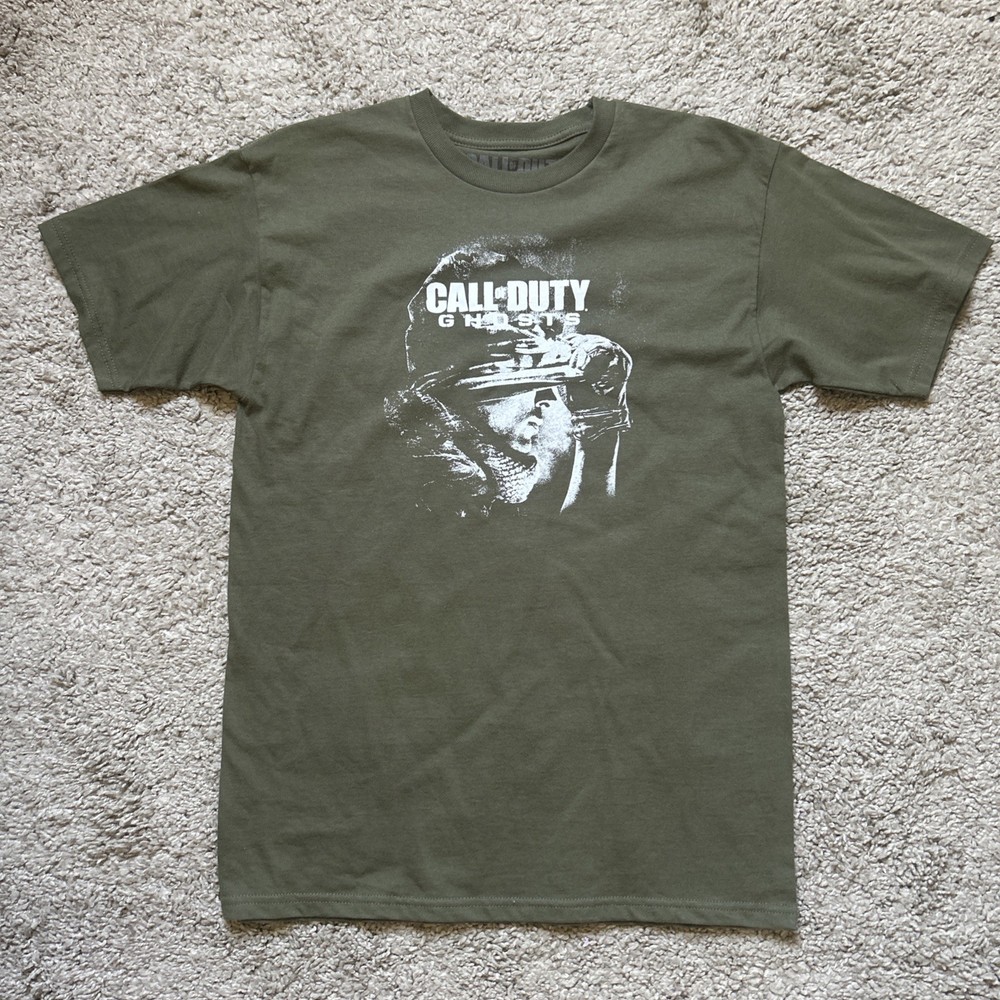 Call of Duty Ghosts Promo T Shirt Men's Medium Green COD 2013 Video Game Tee