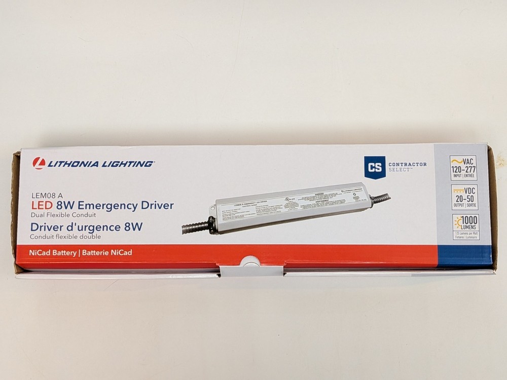 Lithonia Lighting LED 8W Emergency Driver Dual Flexible Conduit 33.9cm