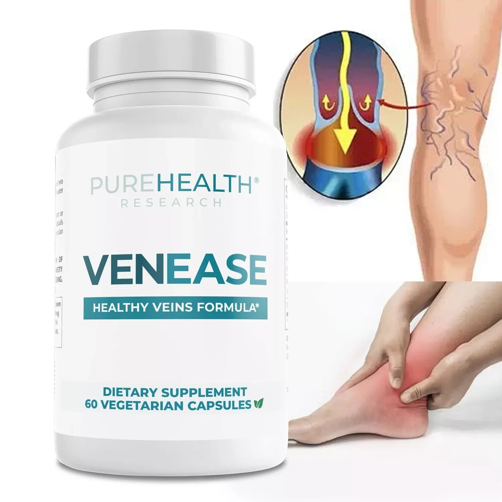 PureHealth Research VenEase Advanced Circulation Support for Leg Veins, 1 Pack
