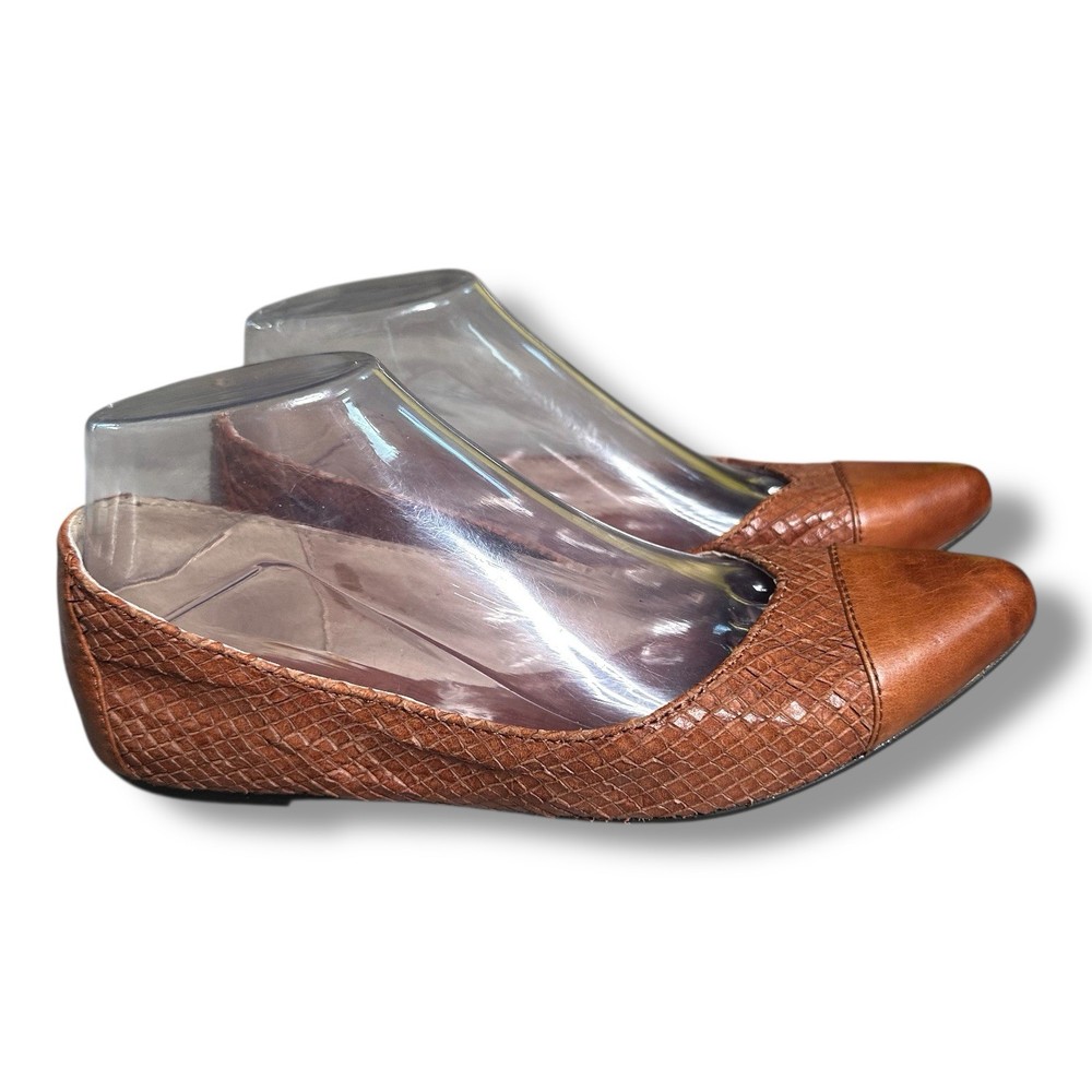 FRYE REGINA Brown Leather Pointed Toe Ballet Flats Women’s Size 7M