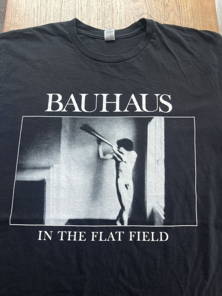 Vtg Bauhaus Band In The Flat Field 90s Black T shirt Reprint tee NH20931