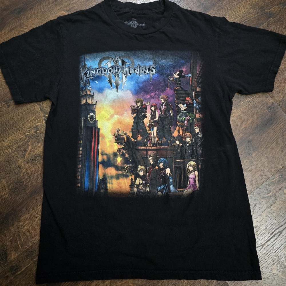 Kingdom Hearts III Shirt Mens XS Black Disney Video Game Graphic Tee Mad Engine