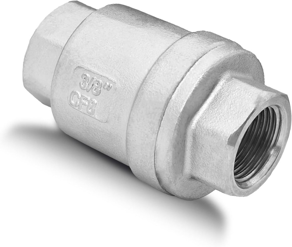3/8 NPT Stainless Steel WOG1000 Spring Check Valve Unleaded In-Line