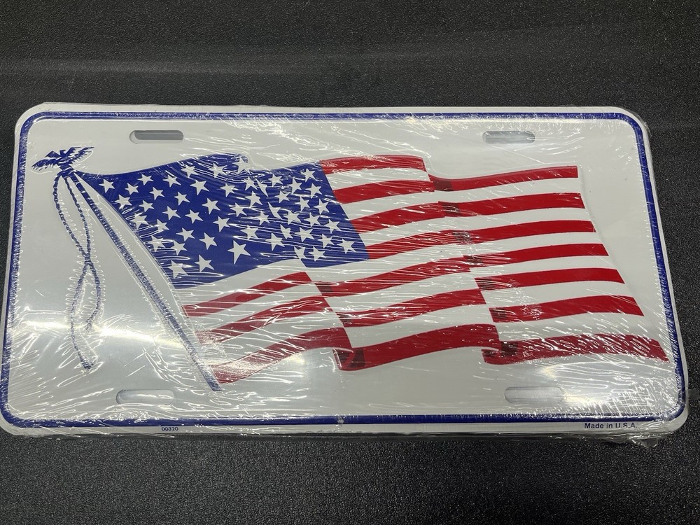 White American Flag Novelty License Plate Car Auto Truck USA Patriotic