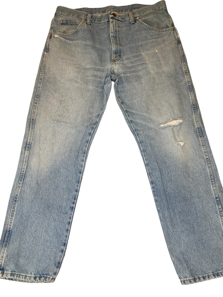 Rustler Relaxed Fit Jeans Men’s 36x29 Light Wash Distressed Denim Y2K