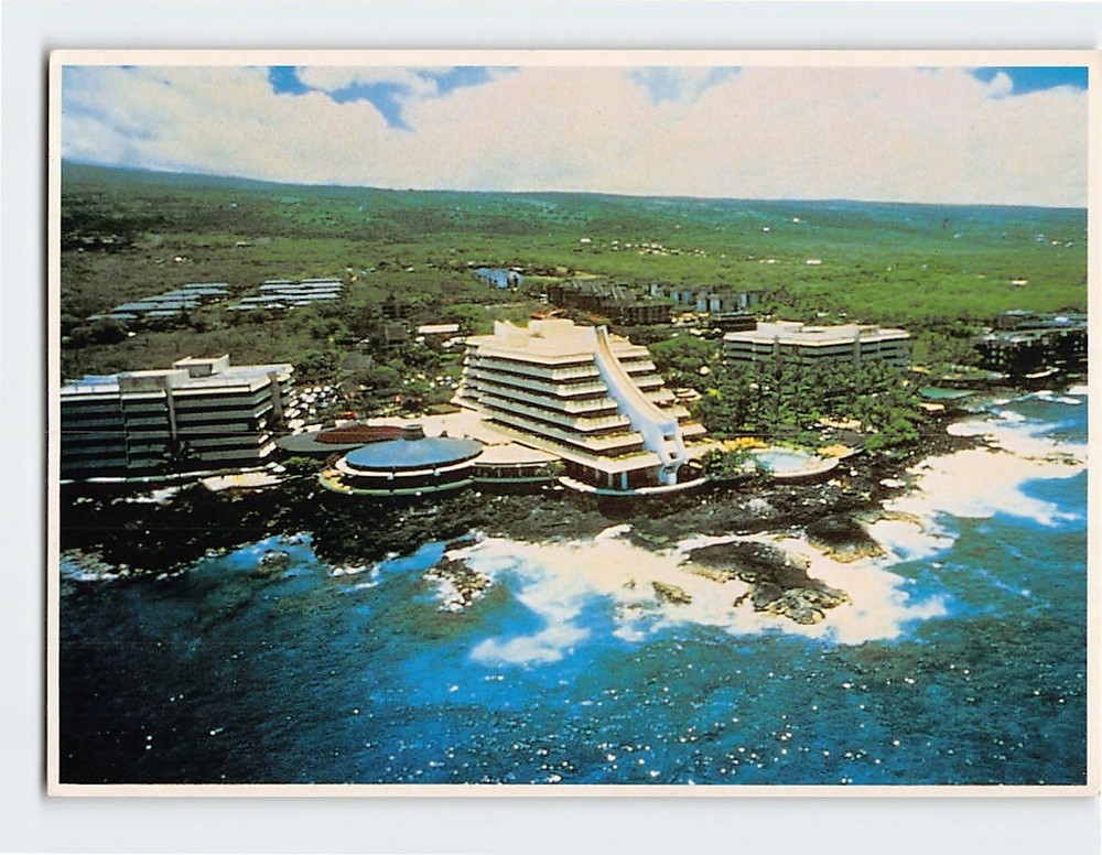 Postcard Aerial View Kona Hilton Beach & Tennis Resort Hawaii USA