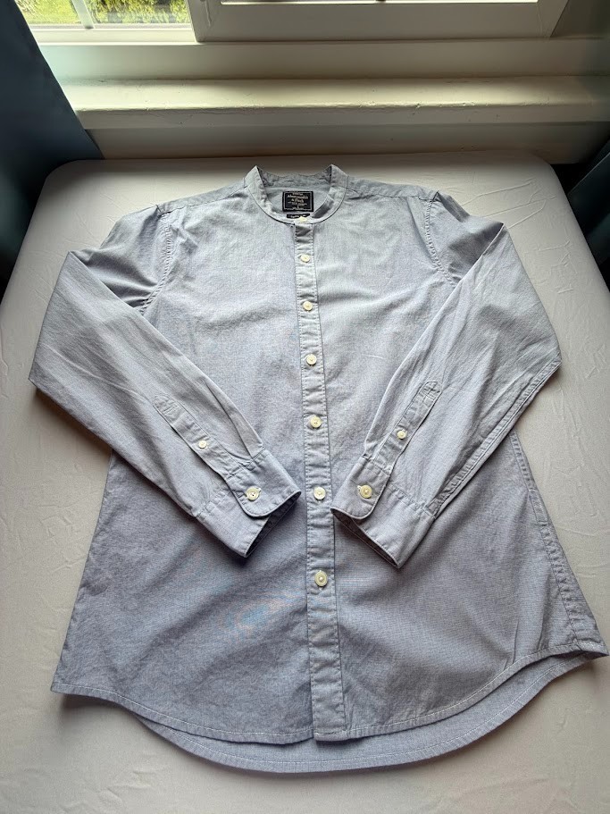 Men's Collarless Cotton Shirt Super Slim by Abercrombie & Fitch - Size S