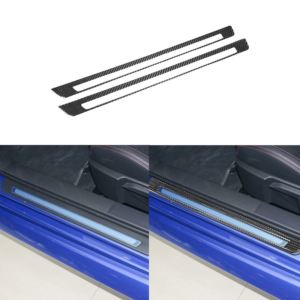 Real Carbon Fibe Interior Door Sill Panel Frame Trim For Subaru BRZ GR86 2022-24
