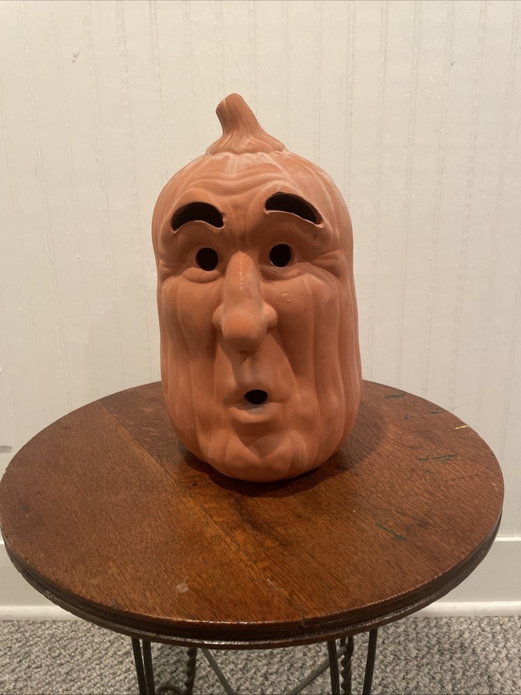 Vintage Terra Cotta Halloween Pumpkin Jack O Lantern