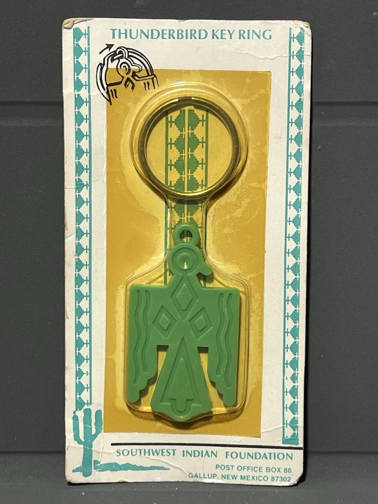 Vintage Plastic Southwest Native American Indian Foundation Thunderbird Key Ring