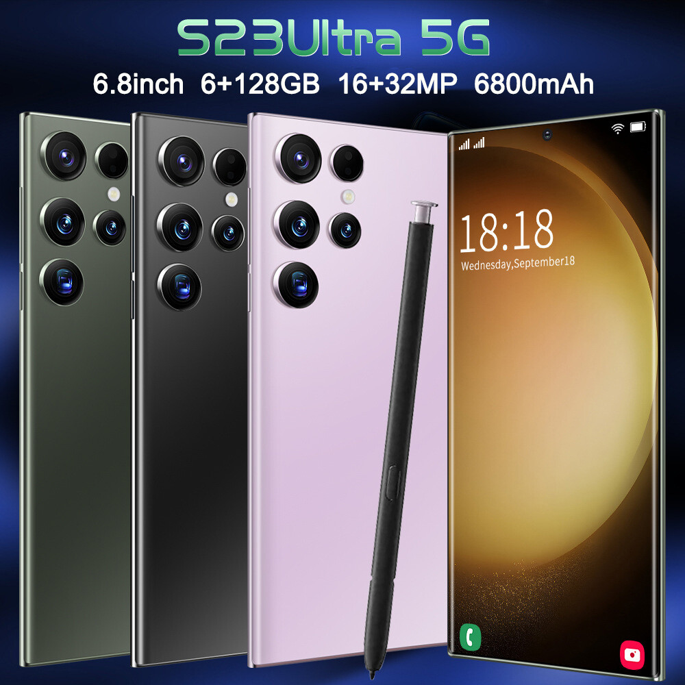 NEW S23 Ultra 5G Unlocked 6GB+128GB Smartphone Android14 Dual SIM Mobile Phone