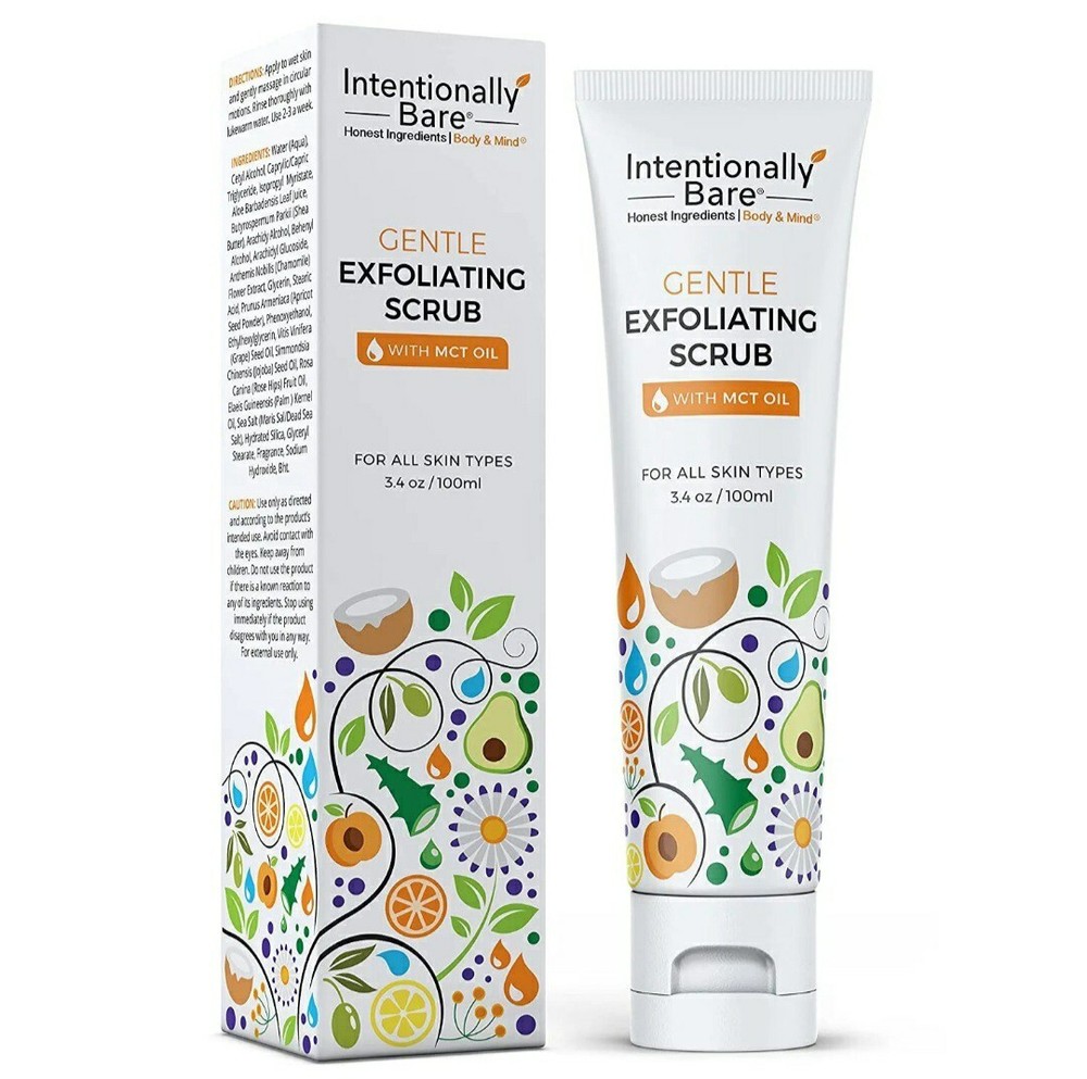 Intentionally Bare Gentle Exfoliating Face Scrub with MCT Oil Hydrating Facial