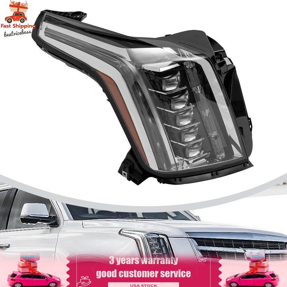Headlight Assembly Right Passenger Side Headlamp For Cadillac Escalade 2015-2020