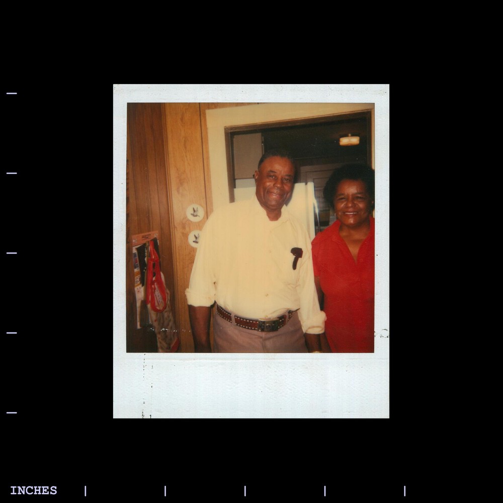 Old Polaroid Photo BLACK AFRICAN AMERICAN MAN WOMAN IN ROOM