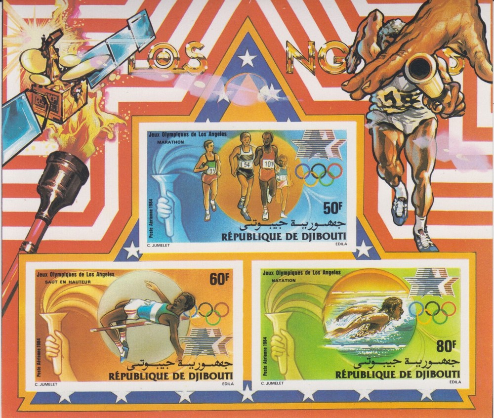 Djibouti MNH Sc C200-02 IMPERF  S/S Mi Bk 98B Value  45 Euro  Olympics