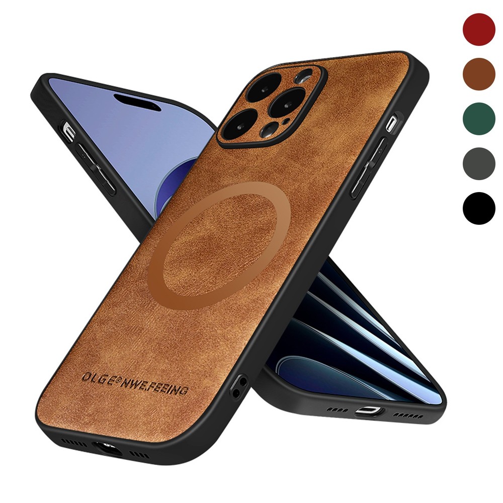 Case For iPhone 17 Pro Max 17e 15 14 13 12 11 Magnetic Mag Safe Leather Cover