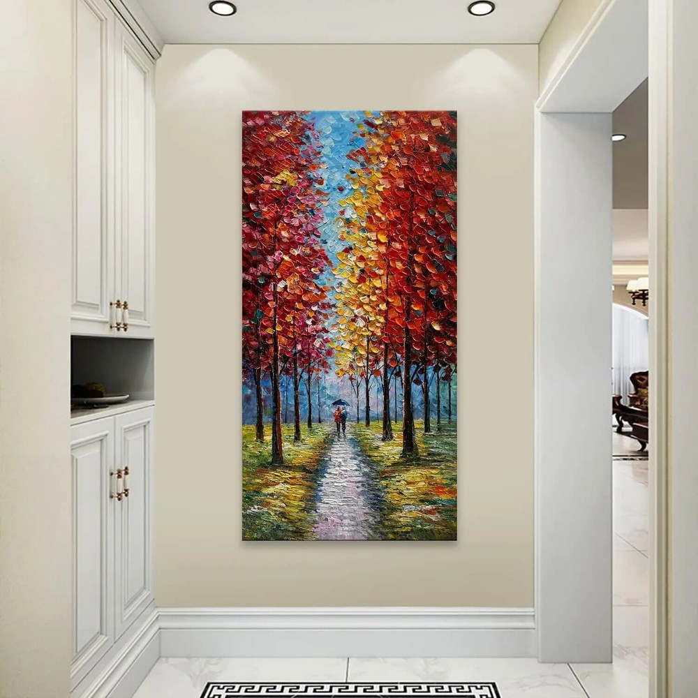 Oil Painting Textured Tree Abstract Contemporary Art Wall Paintings Handmade