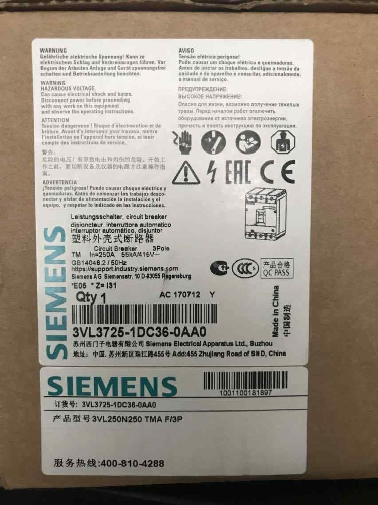 1PC   3VL3725-1DC36-0AA0 3VL3 725-1DC36-0AA0 New Expedited Shipping *lg