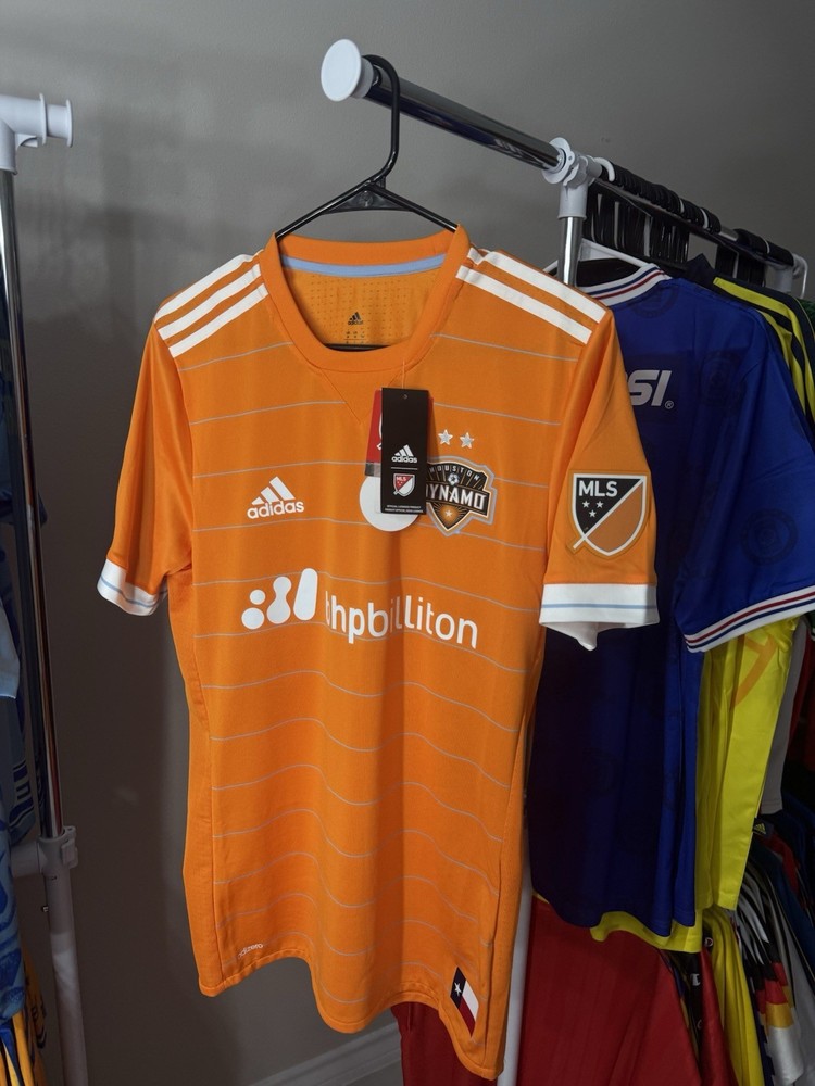 adidas Houston Dynamo Orange White Major League Soccer MLS Jersey Size M