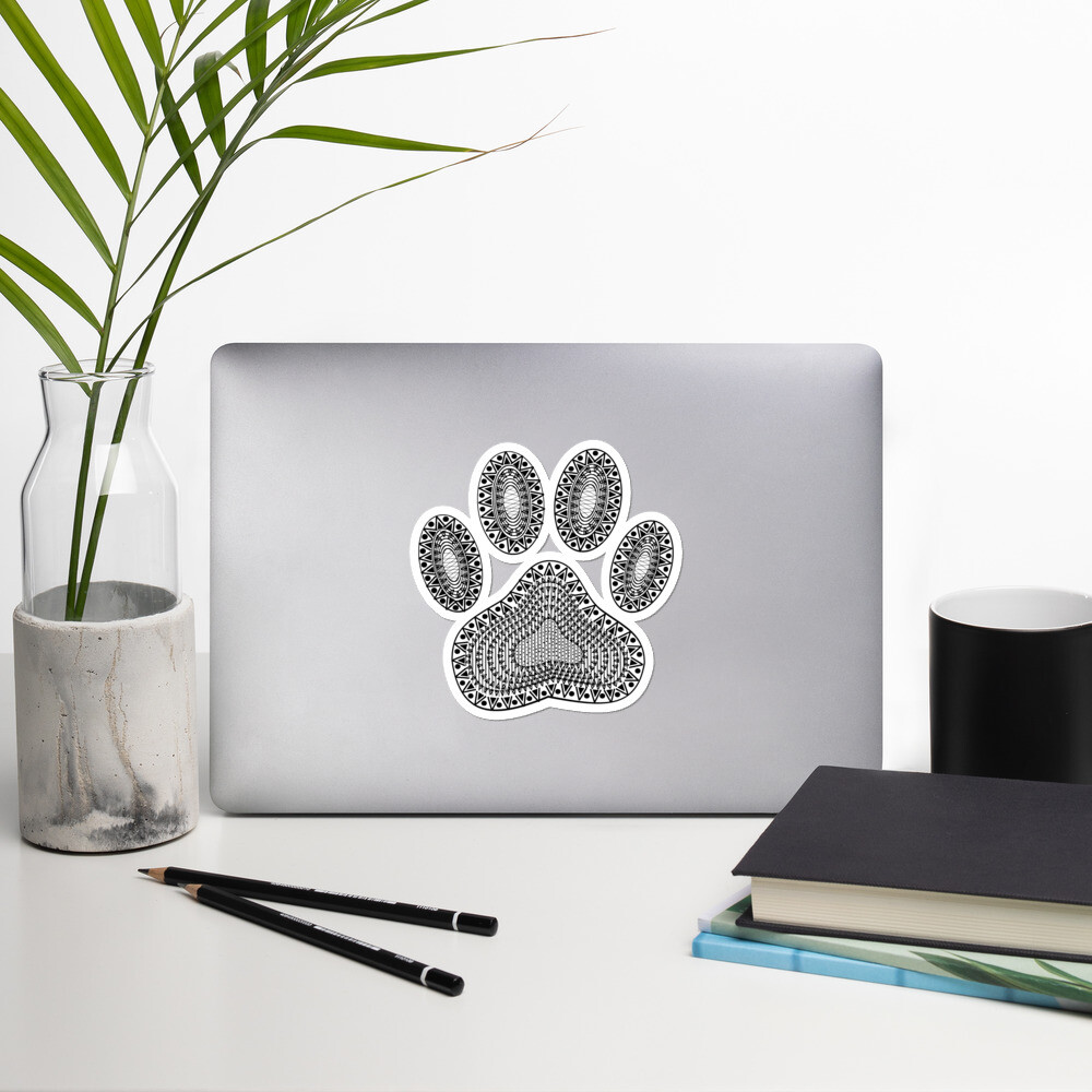 Abstract Ink Dog Paw Print Bubble-Free Vinyl Decal Stickers for Walls-image