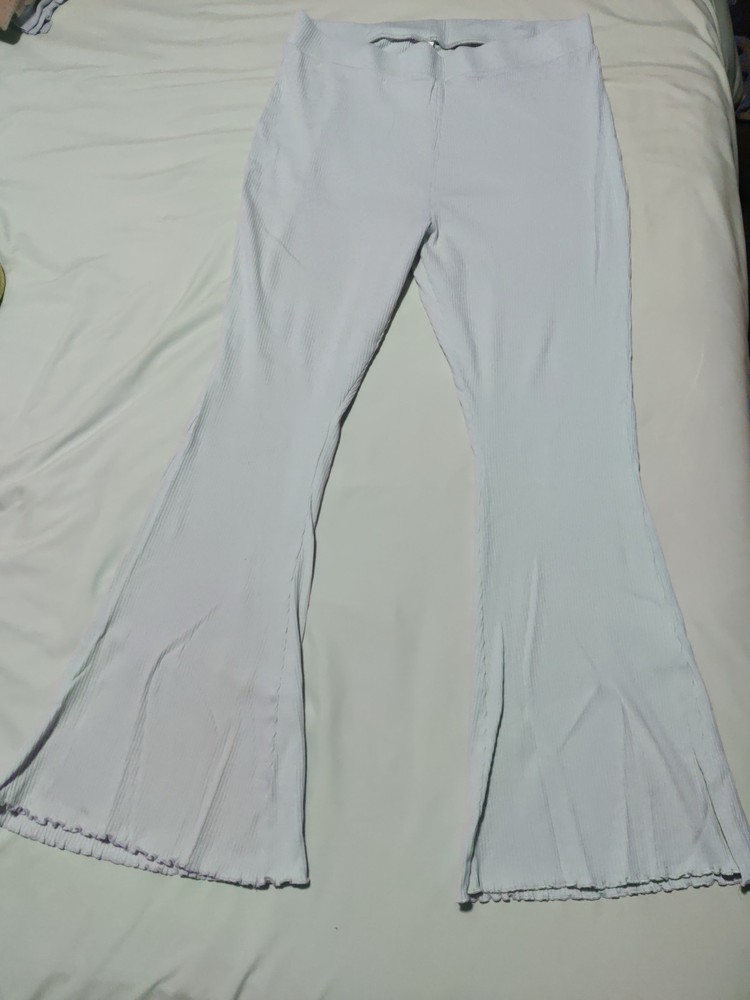 Tranquil & True Women's 1X  Flared Bottom Pants Light Blue