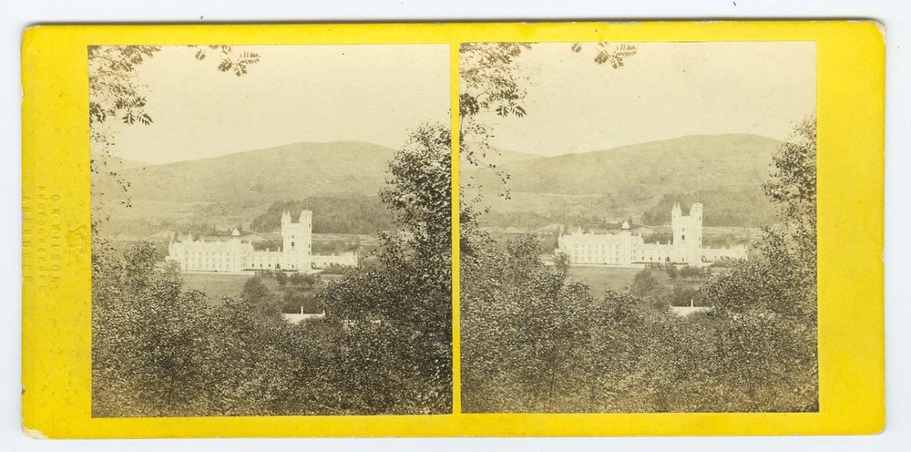 D1441~ SCOTLAND- GW Wilson Balmoral Castle c.1860 Stereoview