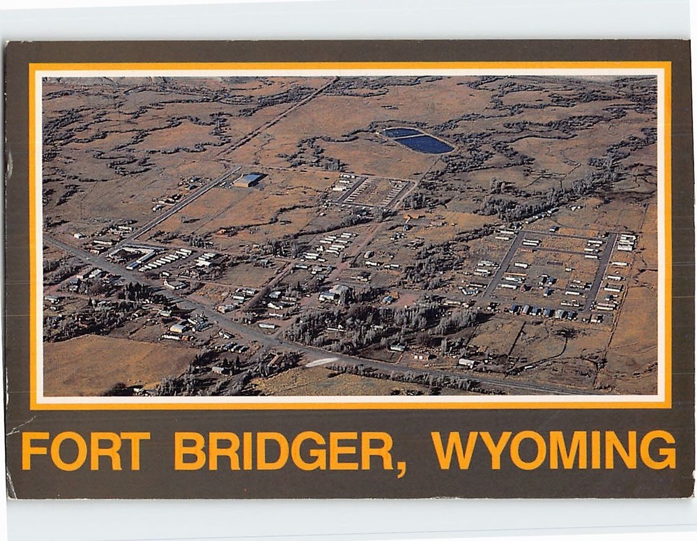 Postcard Aerial View of Fort Bridger Wyoming USA