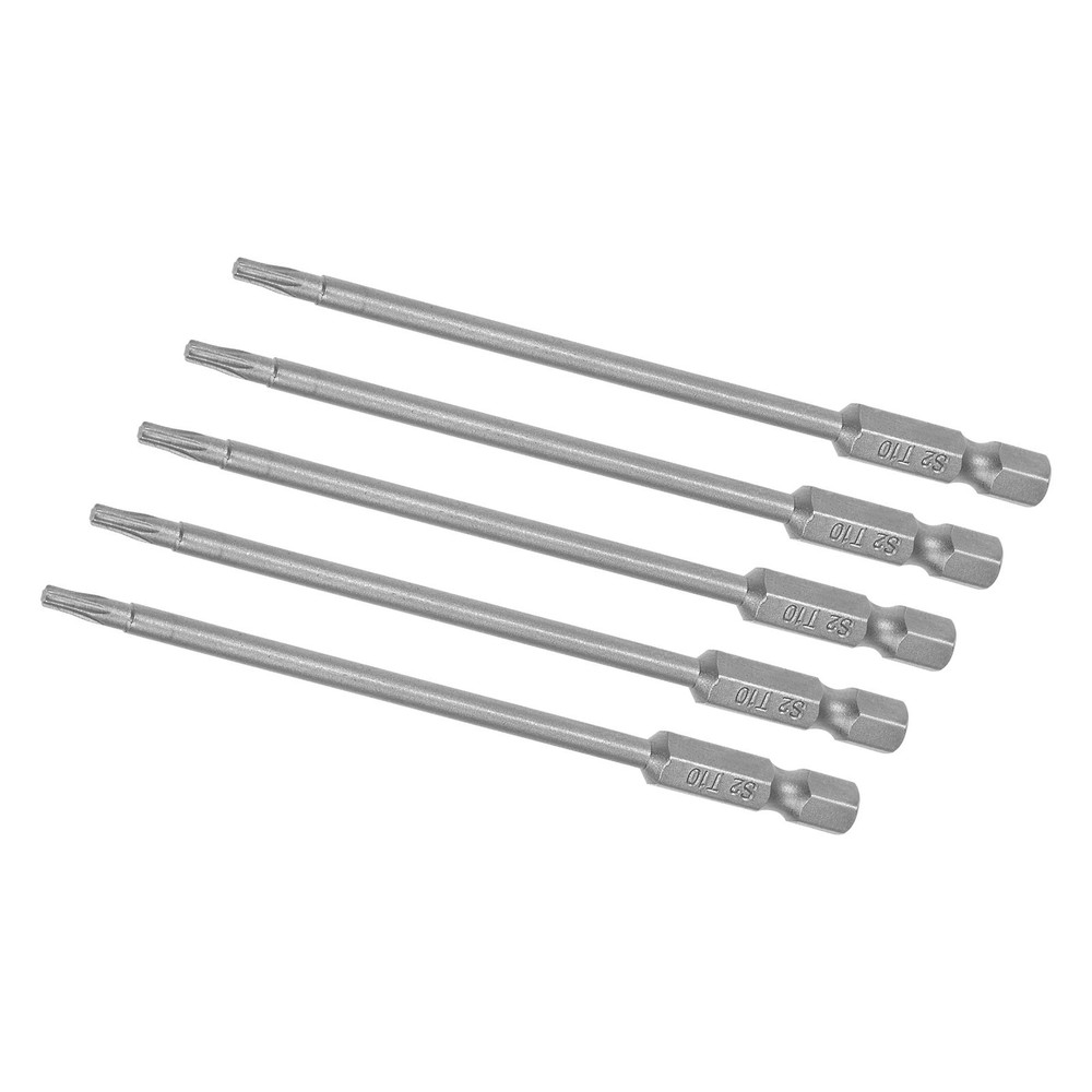 5pcs 4-Inch Magnetic Torx T10 Screwdriver Bits for Power Tools