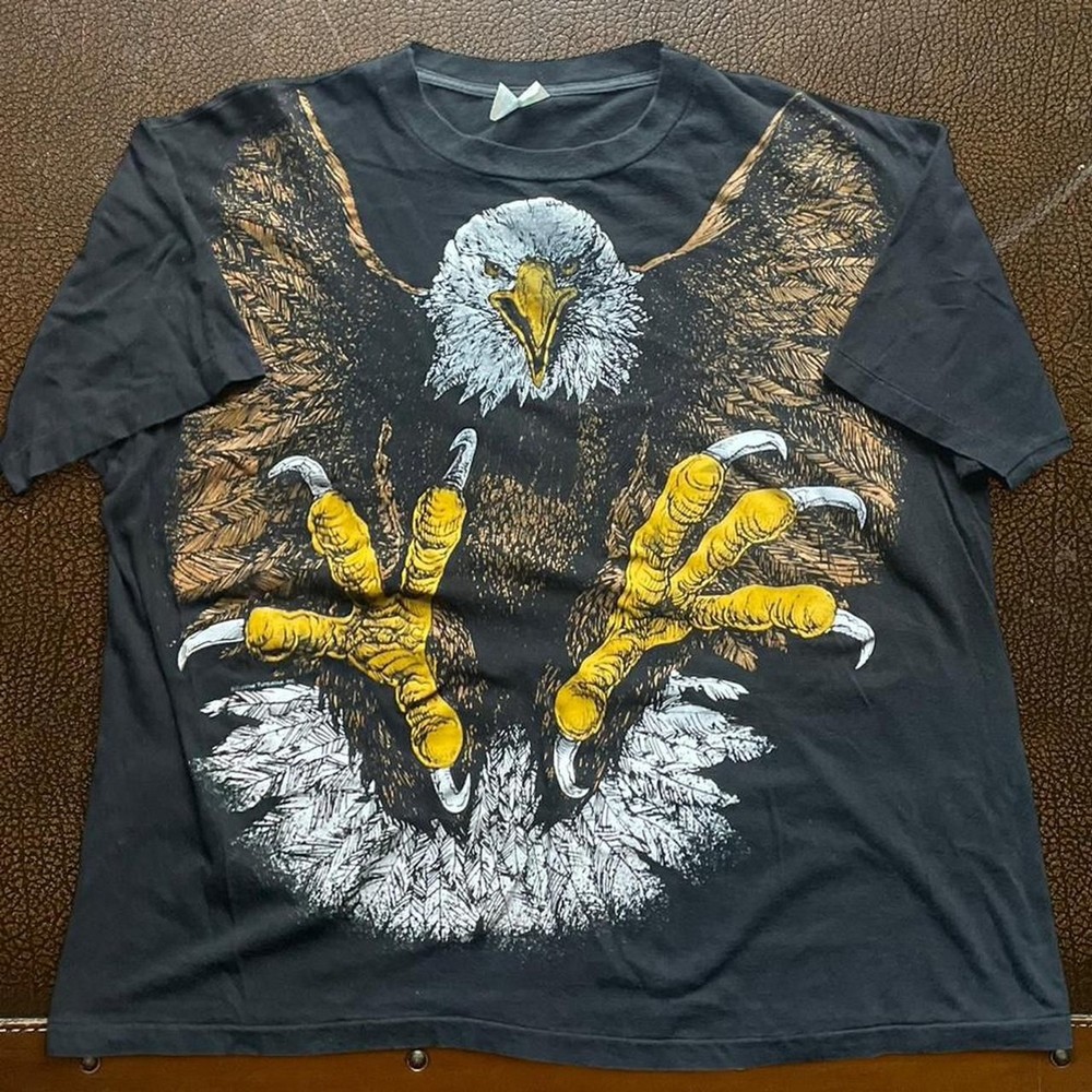 Vintage 90s Double Sided Harley Alike Eagle Shirt Mens XXL 2XL Graphic Shirt