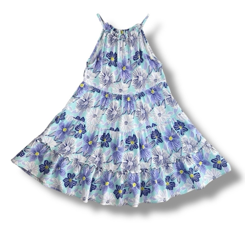 Zara Girls Sundress Size 9 Tropical Floral Tiered Sleeveless Summer Vacation