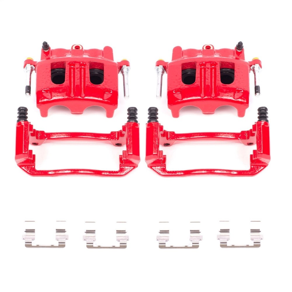 Power Stop S4758 Performance Front Brake Calipers Powder Coated Red Pair
