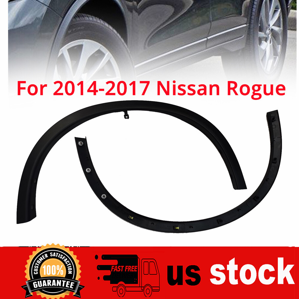 Pair Fit 2014-2016 2017 Nissan Rogue Front Fender Flare Wheel Molding Arch Trim