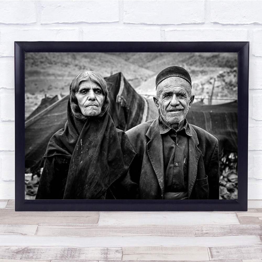 Before Migration Documentary Portrait Iran People Posing Wall Art Print