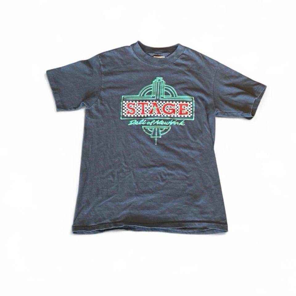 Vintage Stage Deli of New York Single Stitch T Shirt Hanes Beefy T USA Made 90s