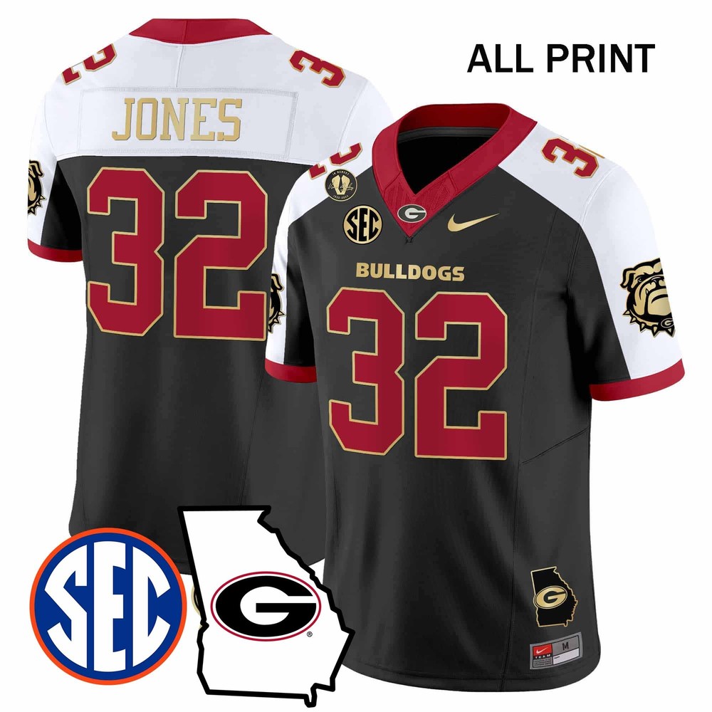 GeorgiaxBulldogs 2024 #32 CashxJones Football Jersey - All Print