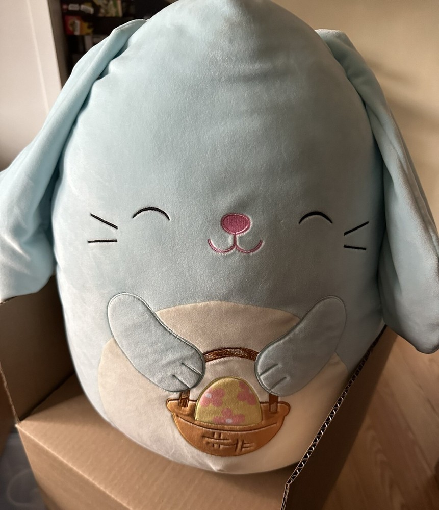 Squishmallows BUTTONS the Bunny Holding a BASKET 16” RARE - Easter Plush Toy NWT