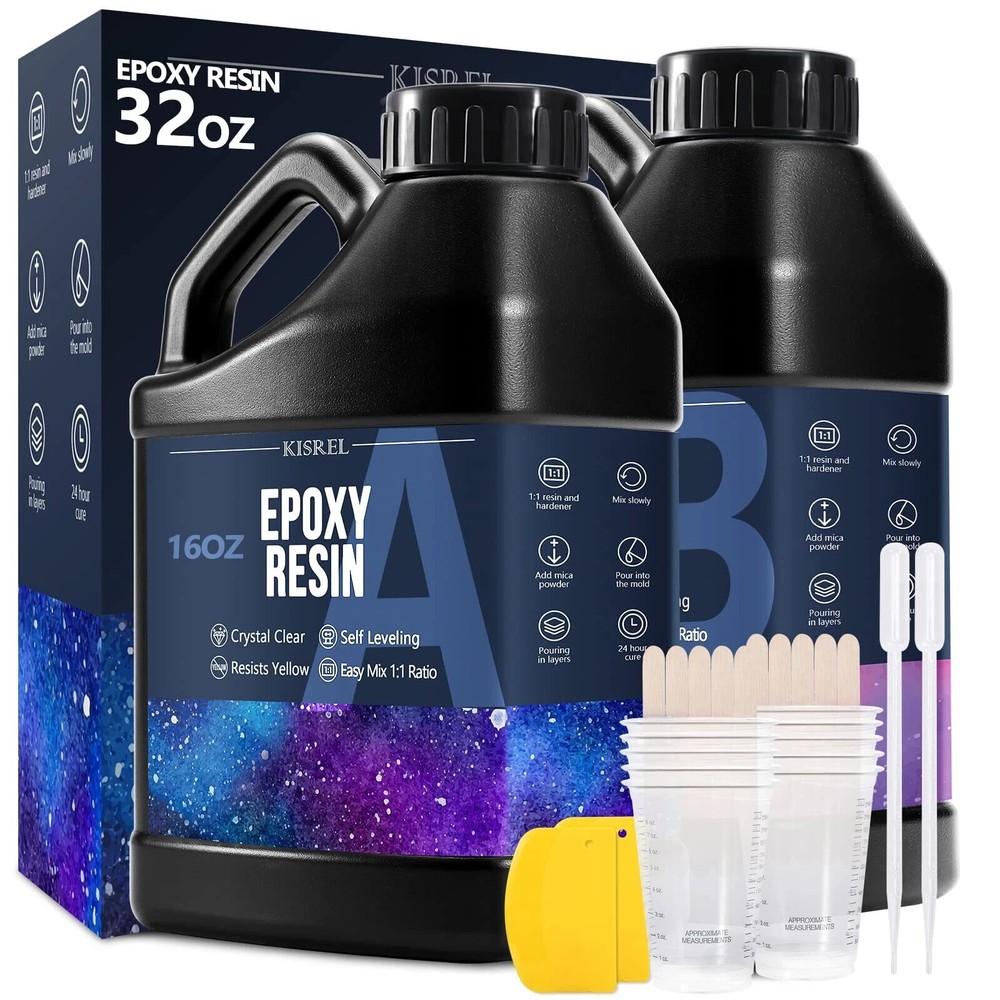 32OZ Crystal Clear Epoxy Resin Kit for Art - No Yellowing No Bubbles