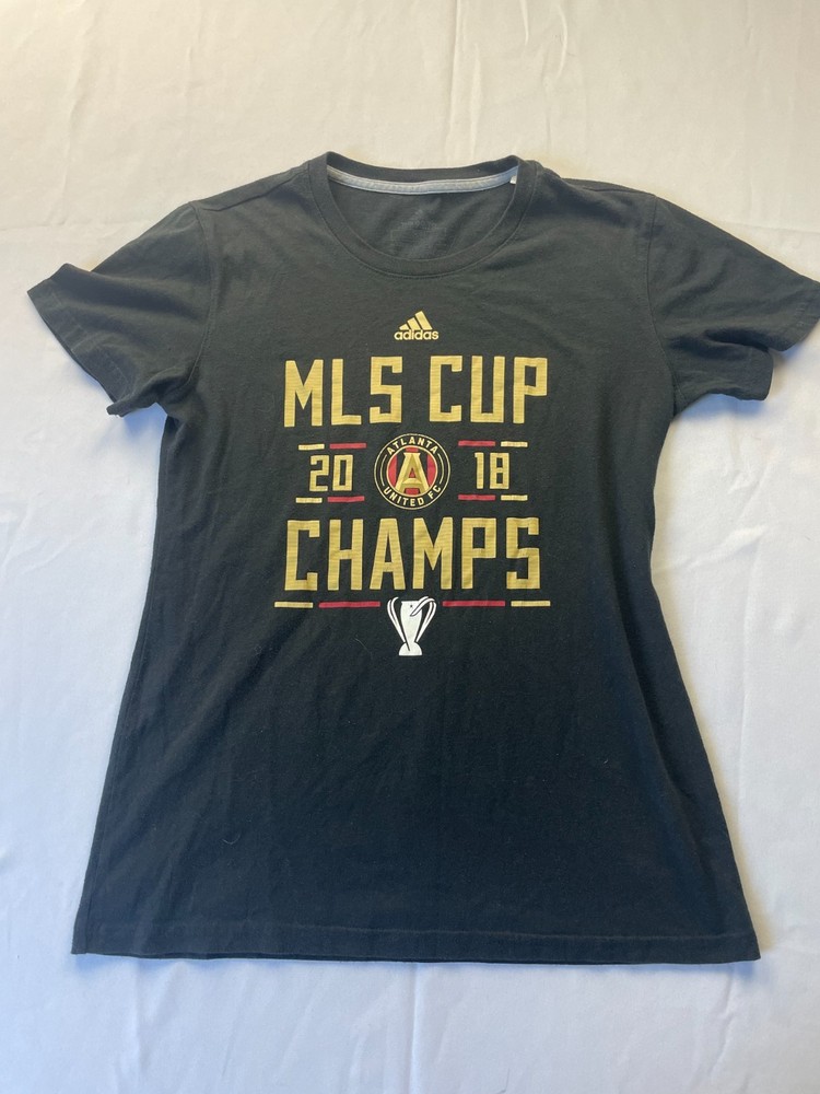 Adidas Atlanta United FC Soccer T-shirt Small Black The Go-To Tee 2018 MLS Champ