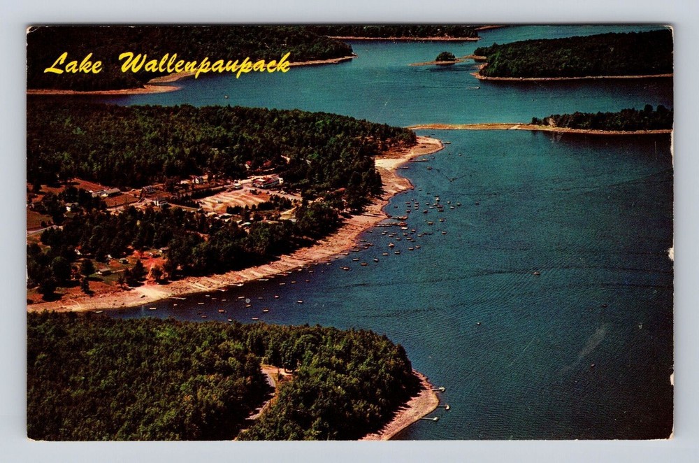 Pocono Mts PA-Pennsylvania, Aerial View Lake Wallenpaupack, Vintage Postcard