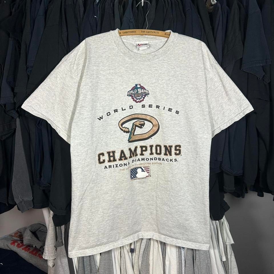 Vintage Y2K Grey 2001 Arizona Diamondbacks World Series Champions cotton t-shirt