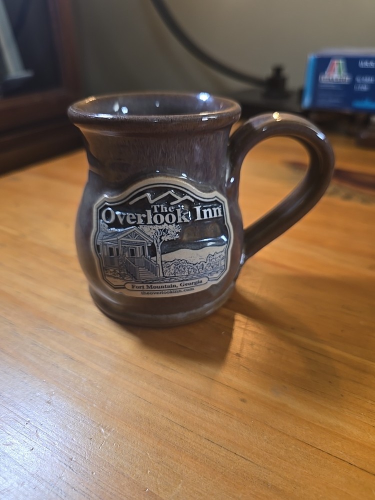 Deneen Pottery Coffee Mug Overlook Inn Fort Mountain Georgia Hand Thrown BrownU1