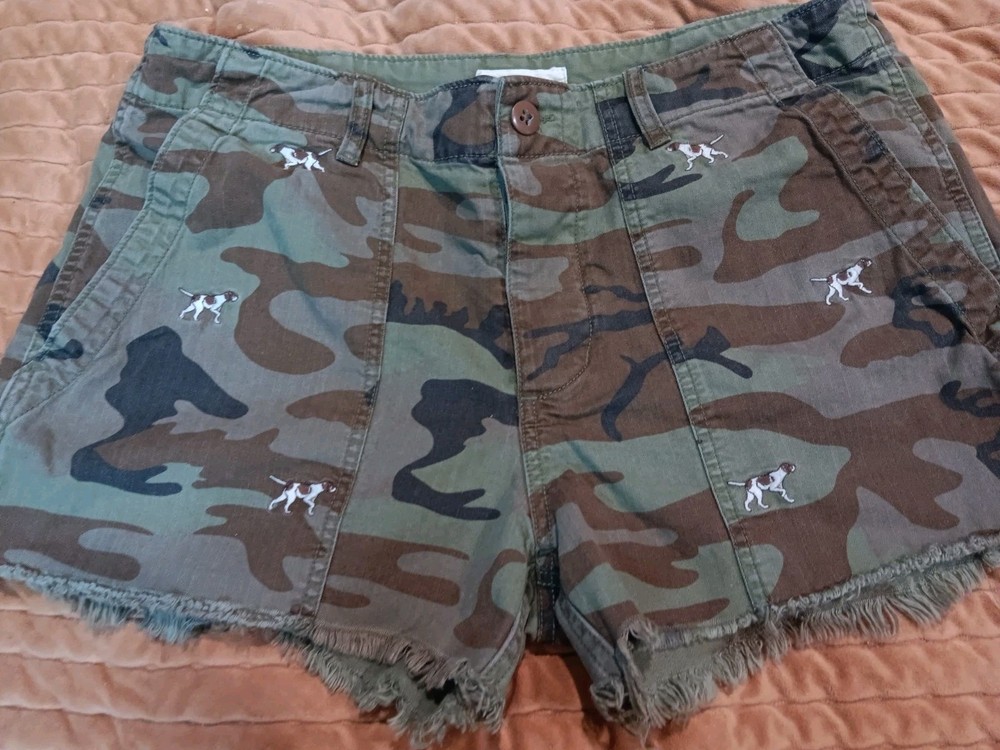 Denim And Supply Ralph Lauren Womens Camo With Embroidered Dog Shorts Rare Size