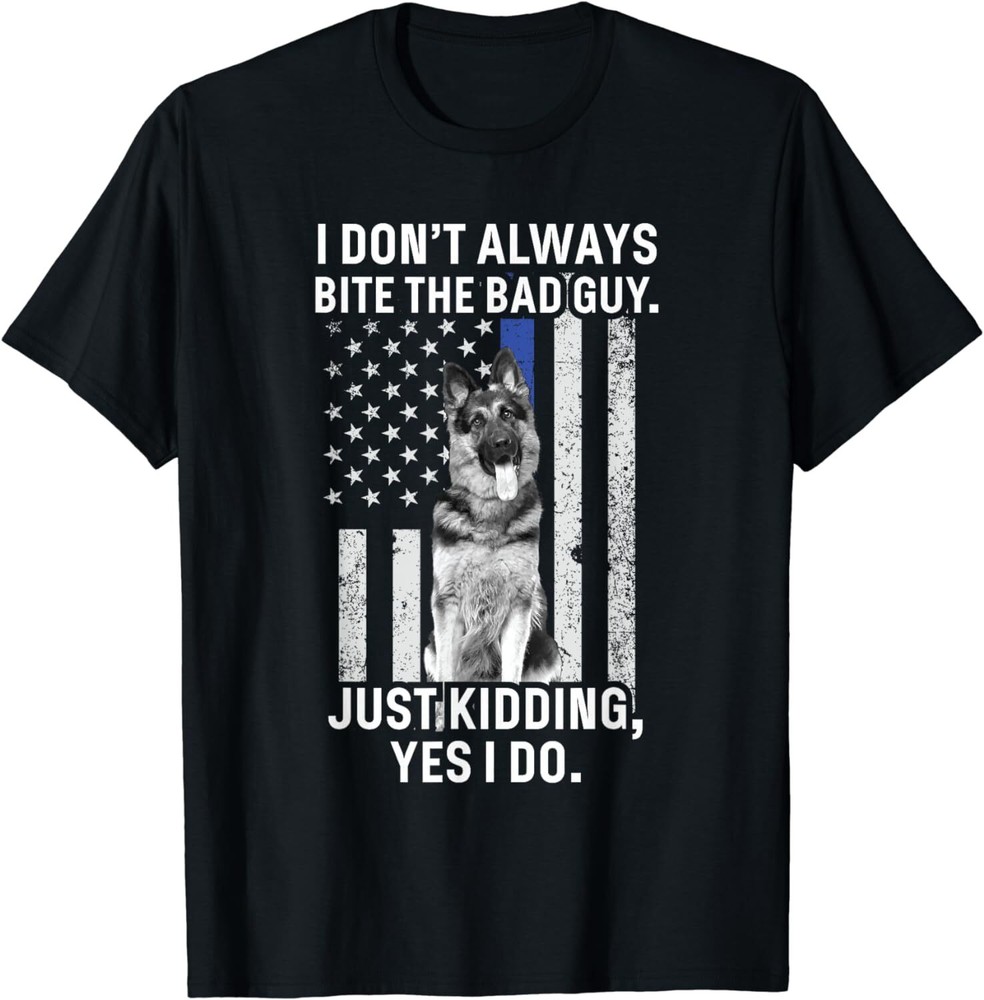 K9 Police Officer German Shepherd Funny Thin Blue Line T-Shirt