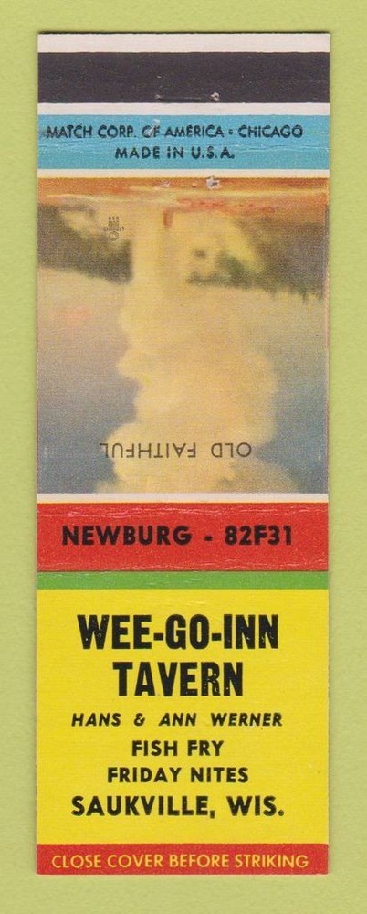 Matchbook Cover - Wee Go Inn Tavern Saukville WI