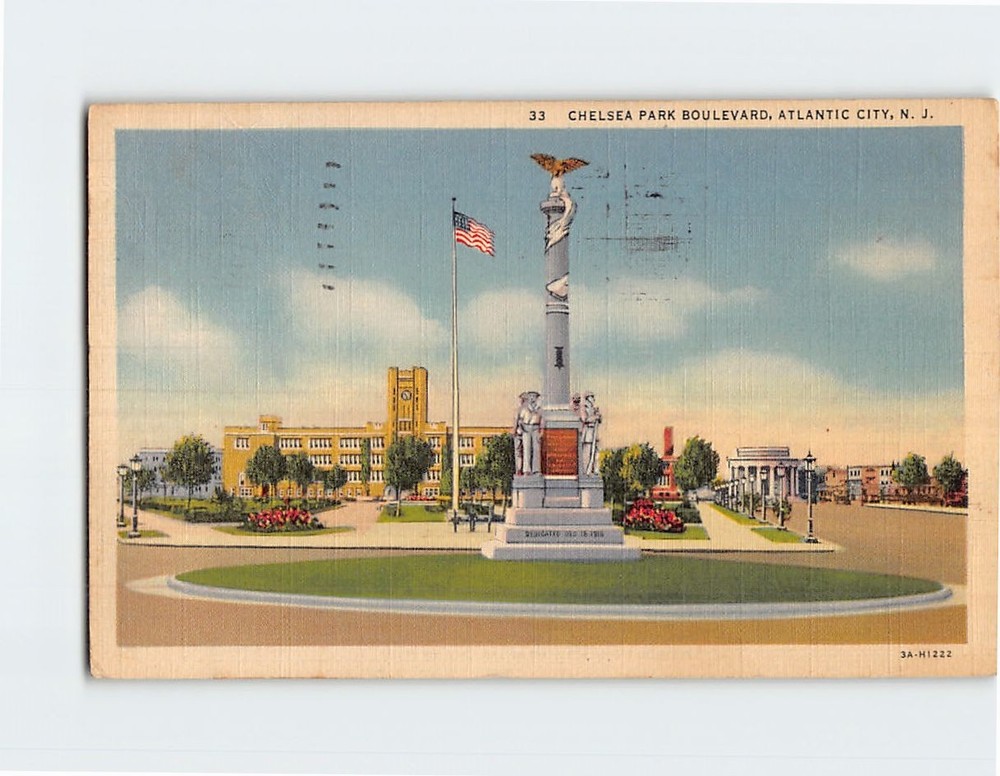 Postcard Chelsea Park Boulevard Atlantic City USA