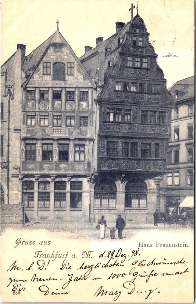 1898, Haus Frauenstein, Gruss Aus FRANKFURT, Germany Postcard