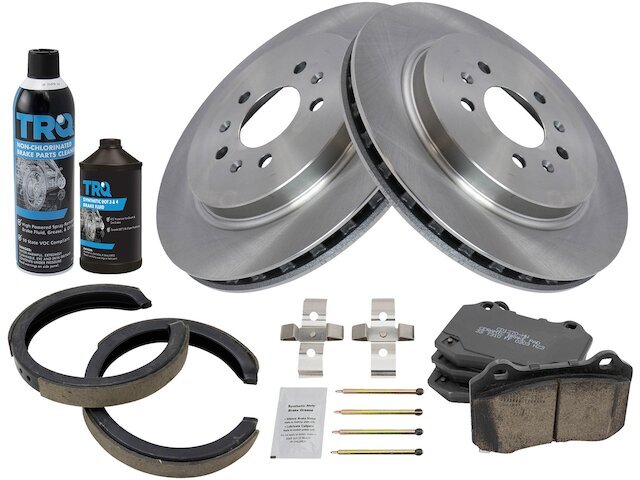 TRQ Rear Brake Pad Rotor Shoe Drum Kit for Cadillac STS 2005-2010 21FQBG