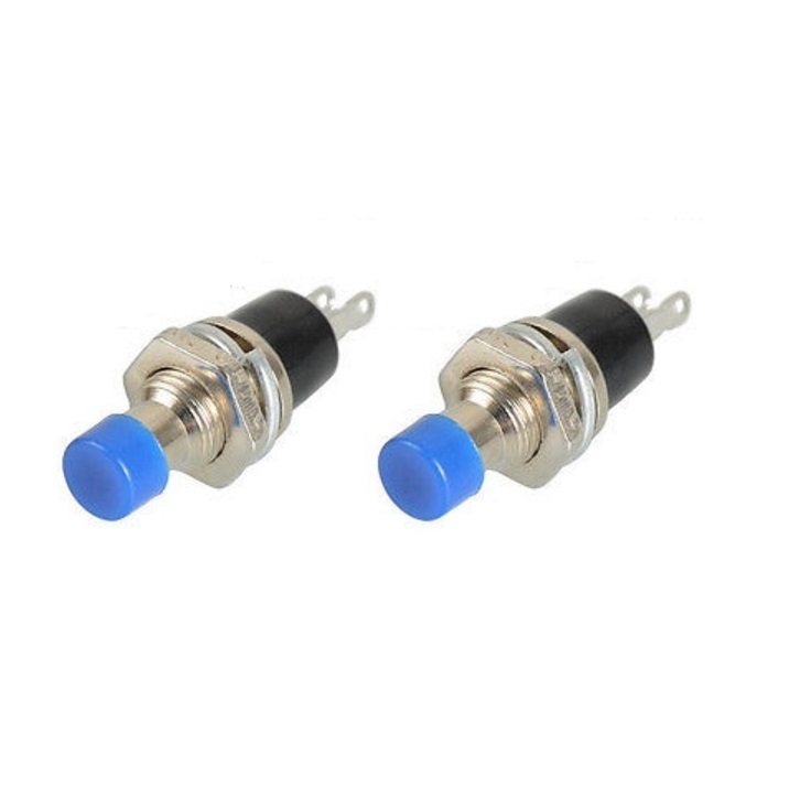10PCS PBS-110 Blue Push Button Switch Lockless ON OFF Reset Switch
