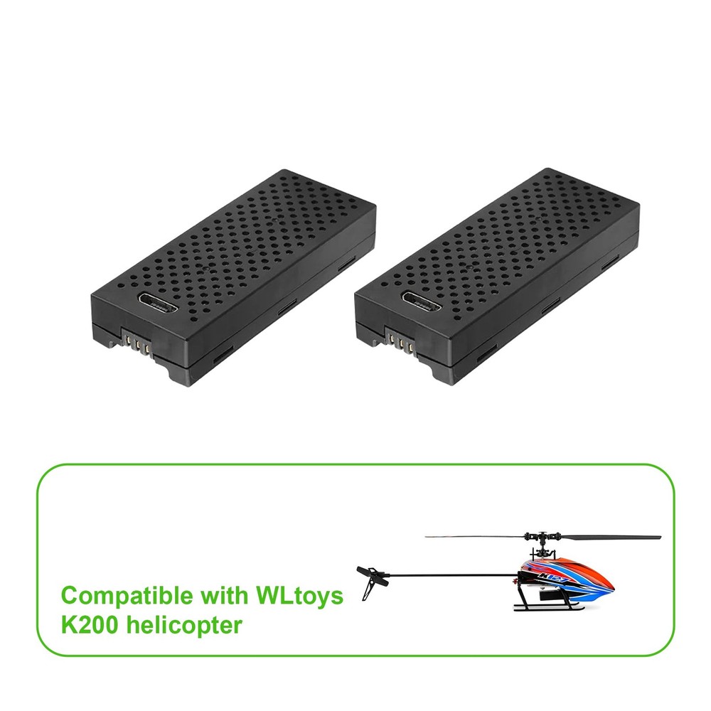 2 Pcs 3.7V 400mAh 20C Li-Po Battery, Compatible with K127 RC Helicopter